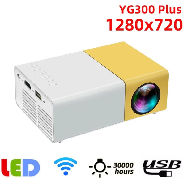 YG300 Plus Gerçek 1280X720P Çözünürlük 80 Ansi Lümen Mini Projeksiyon