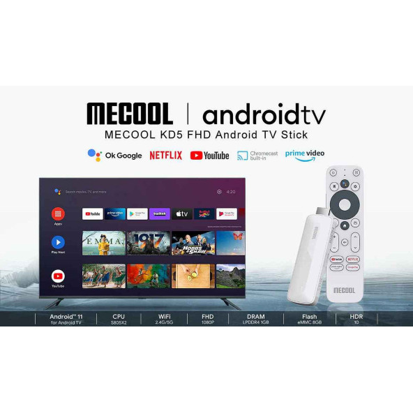 Mecool KP1 1920x1080P 700 Ansi, 2.4/5Ghz Netflix sertifikalı (Mecool KD5 - Android TV Stick hediyeli) - 4