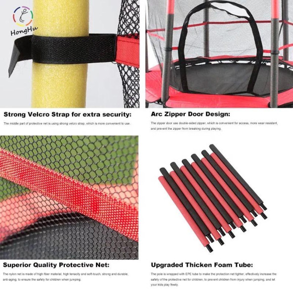 Trambolin Fileli Korumalı 152 Cm Kolay Kurulum Sarı - Resim 6