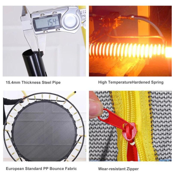 Trambolin Fileli Korumalı 152 Cm Kolay Kurulum Sarı - Resim 9
