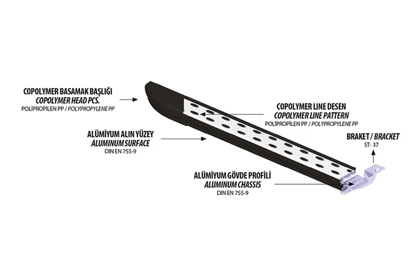 OMSA Volkswagen Volt Lt Dot Line Yan Basamak Siyah Uzun Şase 1998-2006 Arası - 4