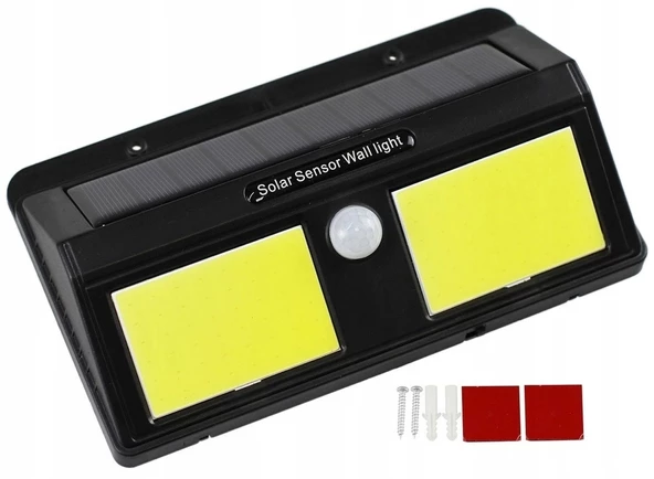 Solar Güneş Enerjili Sensörlü 96 Cob Led Aplik Duvar Tipi Led Lamba - 3