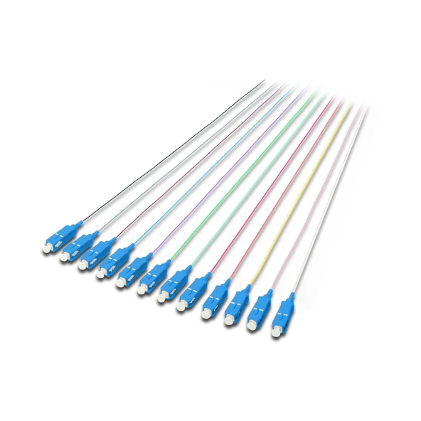 Digitus SC/PC Fiber PigTail, Semi Tight Buffer, 9/125 µ DIN IEC 304 renk kodlu, singlemode, uzunluk 2 metre, Class OS1, birim fiyatıdır