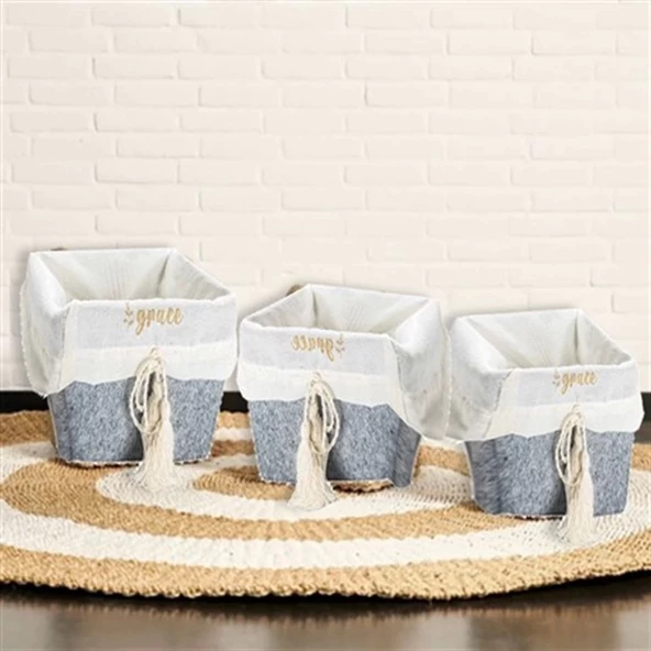 Çok Amaçlı Saklama Organizer Kutu Kare Keçe Sepet (mini) - 03433 - Resim 6