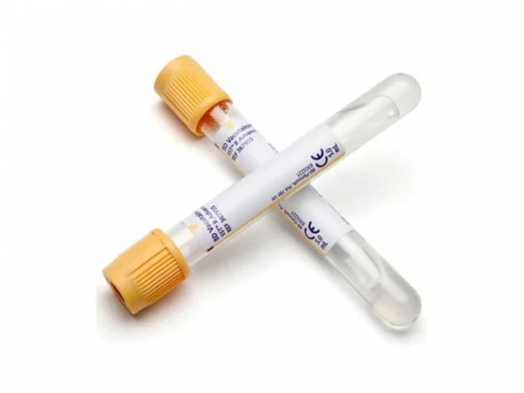 Vacusera Sarı Kapaklı Vakumlu Jelli Kan Alma Tüpü 8 Ml-16x100 mm