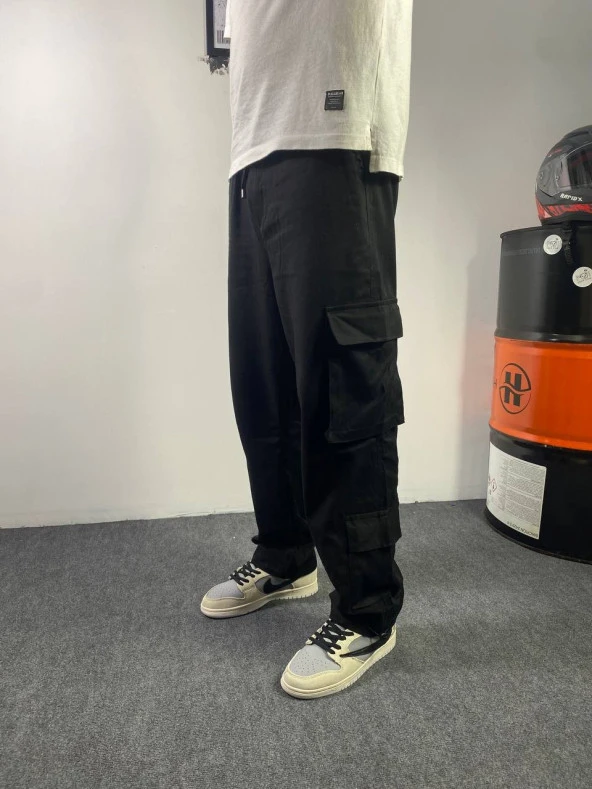 POISHOPS Erkek Siyah Jogger 3 Cep Detaylı - 7