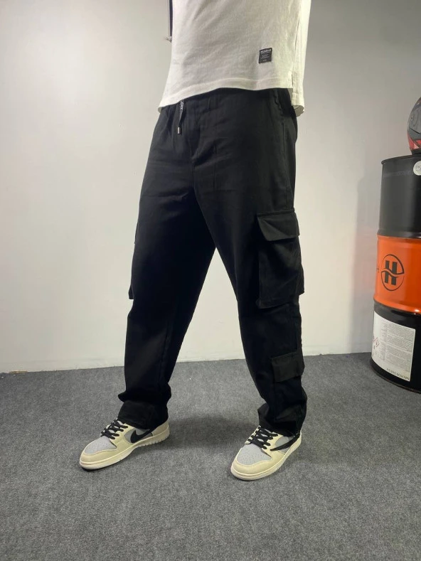 POISHOPS Erkek Siyah Jogger 3 Cep Detaylı - 9