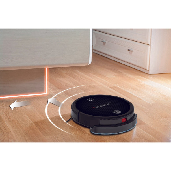 Hoover H-GO 300 HYDRO 2si 1 Arada Akıllı Robot Süpürge ve Paspas Siyah - 5