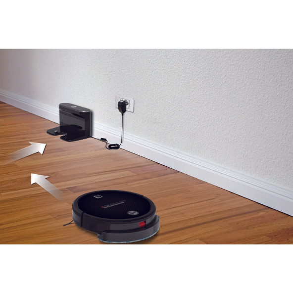 Hoover H-GO 300 HYDRO 2si 1 Arada Akıllı Robot Süpürge ve Paspas Siyah - 6