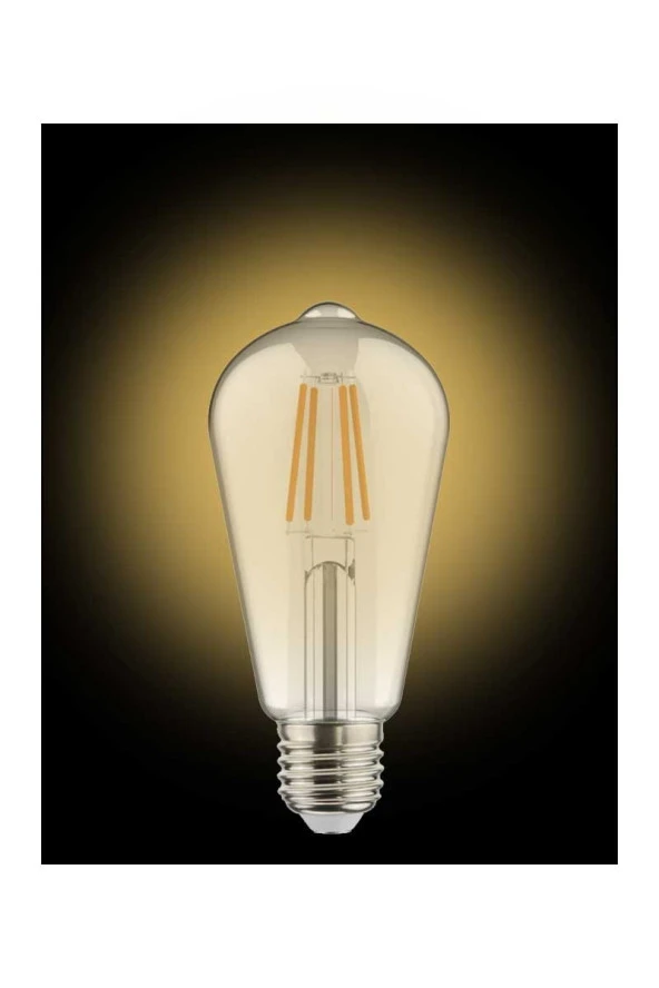 1 Adet K2 6W E27 2700K Sarı Işık Flamanlı Rustik Led Ampul KES505 - 2