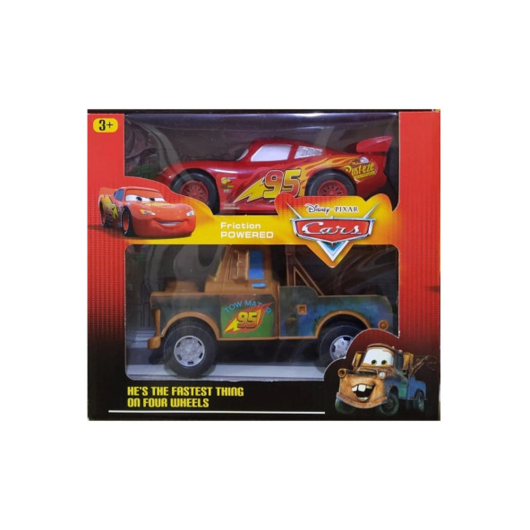 Cars Şimşek Mcqueen ve Mater Sürtmeli Araba - 919-12-set1