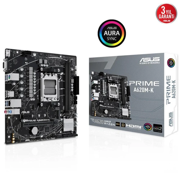 ASUS Prime A620M-K DDR5 6400MHz AM5 Micro ATX Anakart