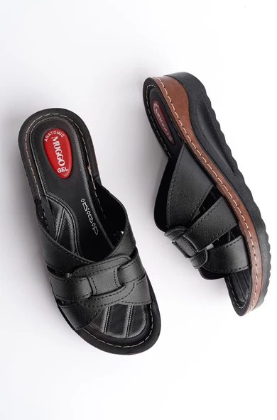 Muggo KONFORT Kadın Garantili Günlük Ortopedik Kaymaz Taban Rahat Terlik - 9