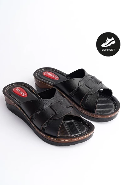 Muggo KONFORT Kadın Garantili Günlük Ortopedik Kaymaz Taban Rahat Terlik - 5