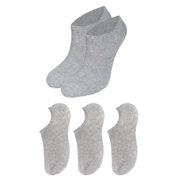 Unisex Düz Desen (3 ÇİFT) Pamuklu Terletmez Yazlık Görünmez Çorap Seti - 3