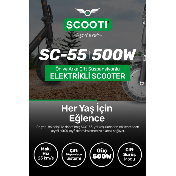 Scooti SC-55 Katlanır Elektrikli Scooter - 3