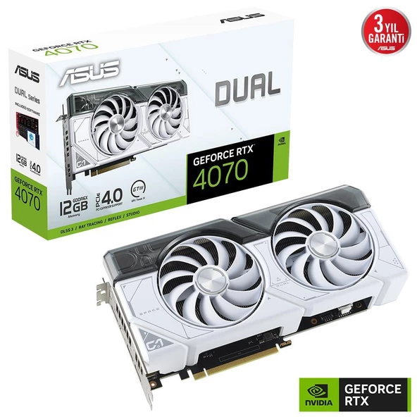 ASUS 12GB DUAL RTX4070-O12G-WHITE GDDR6X HDMI-DP PCIE 4.0