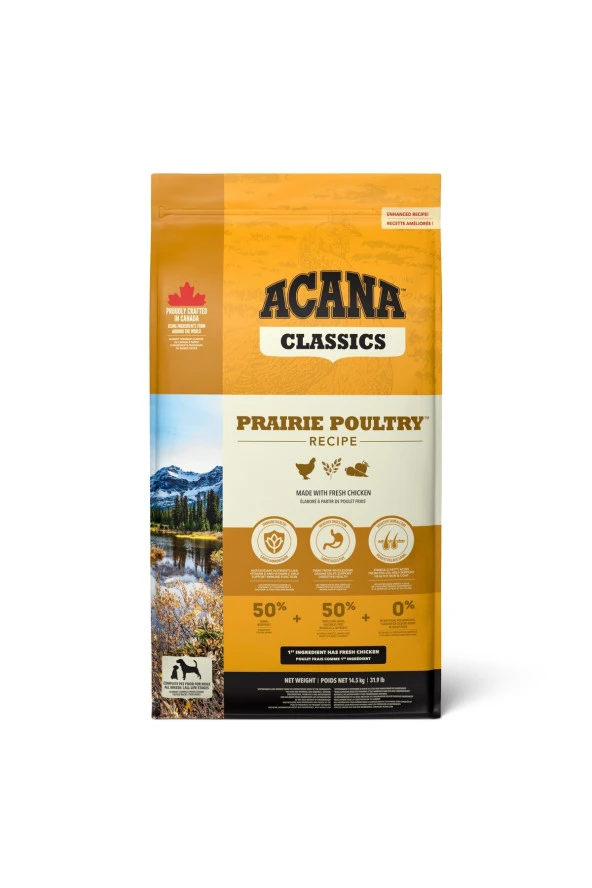 Acana Classics Prairie Poultry Tavuklu ve Hindili Düşük Tahıllı Köpek Maması 14,5 Kg