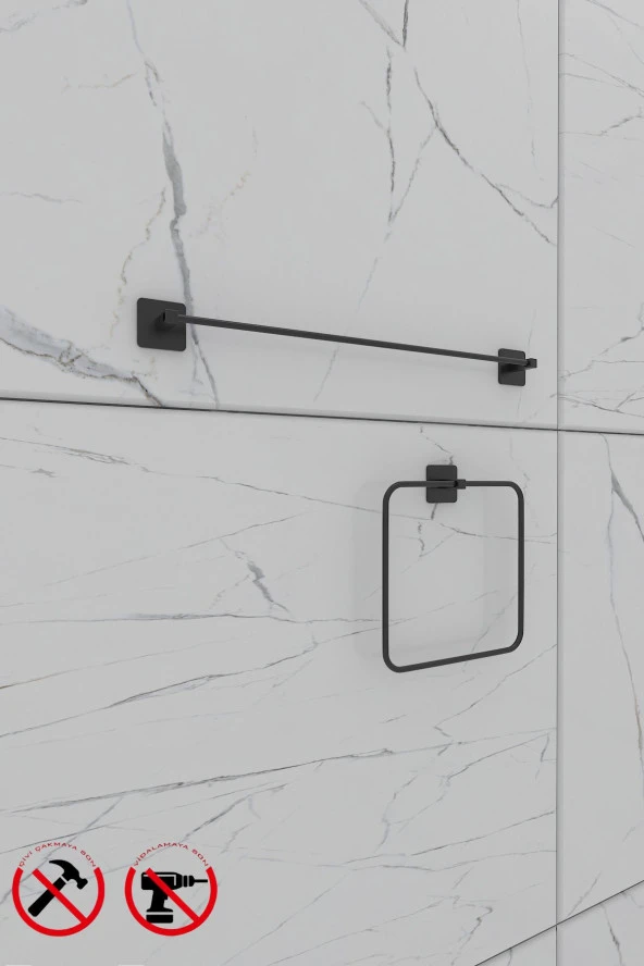 Kare Uzun havluluk ve Kare Havlu Aksesuar Seti - Resim 2