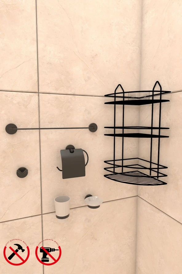 SİYAH EK03 SETİ UZUN HAVLU KAPALI TUVALT KAĞ. ROSA BORNOZ DIS FIRCA-SABUN SET - Resim 2