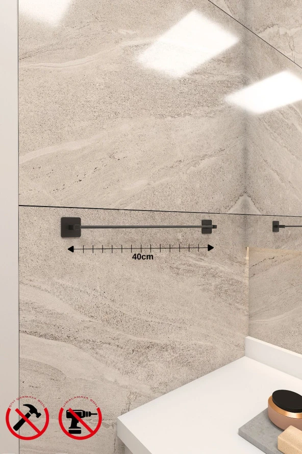 Kare Uzun havluluk ve Kare Havlu Aksesuar Seti - Resim 4