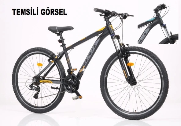29J RUUT FIGHTER 21V VB DAĞ BİSİKLETİ - SİYAH TURKUAZ - 46 KADRO