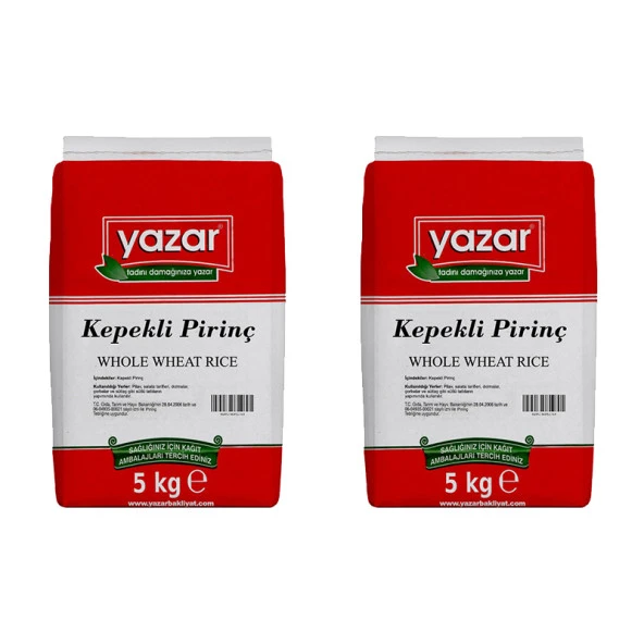 Yazar Kepekli Pirinç (Organık) 5 Kg x 2 Paket - 2