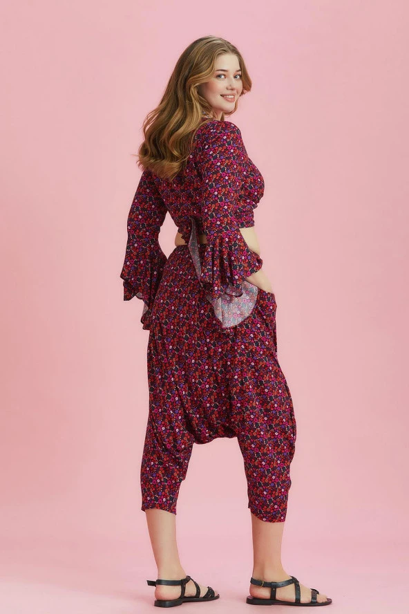 Etnik Desenli Büyük Beden Şalvar Pantolon - 5