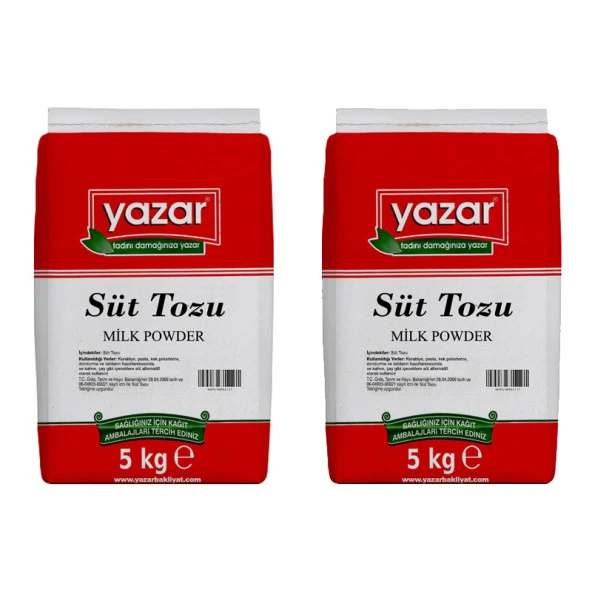 Yazar Süt Tozu (İÇİLEBİLİR) 5 Kg x 2 Paket - 2