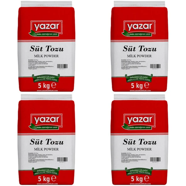 Yazar Süt Tozu (İÇİLEBİLİR) 5 Kg x 4 Paket - 2