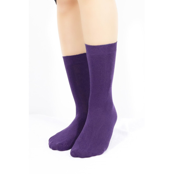 Kadın Çorabı Ter Emici Dikişsiz Extra Soft Model Soket Uzun Bambu Çorap (3 ÇİFT) Asorti Renk - 3