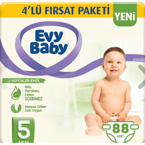 Evy Baby 5 Beden Junior 88'li Bebek Bezi