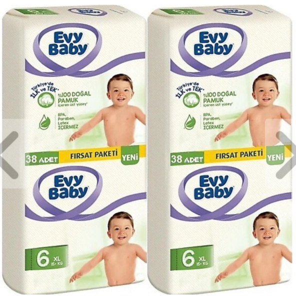 Evy Baby 6 Numara Extra Large 76'lı Bebek Bezi