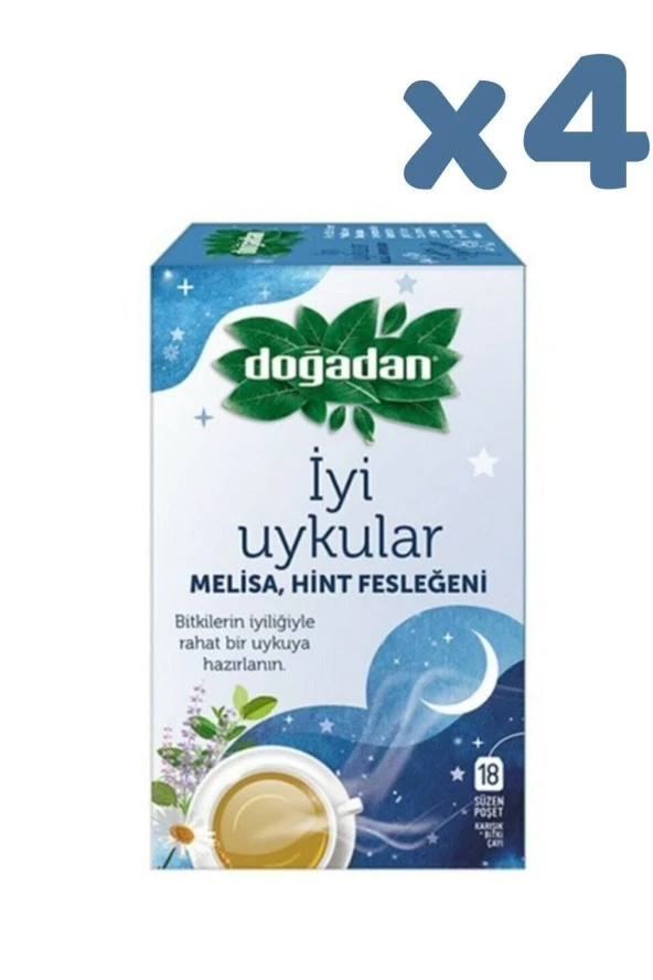 DOĞADAN Iyi Uykular Çayı Melisa Ve Hint Fesleğeni 18 Li 4 Adet ürün görseli