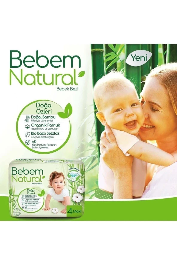 BEBEM NATURAL Bebem Bebek Bezi Natural Jumbo Pk Beden:5 (11-18Kg) Junior 24 Adet - 2