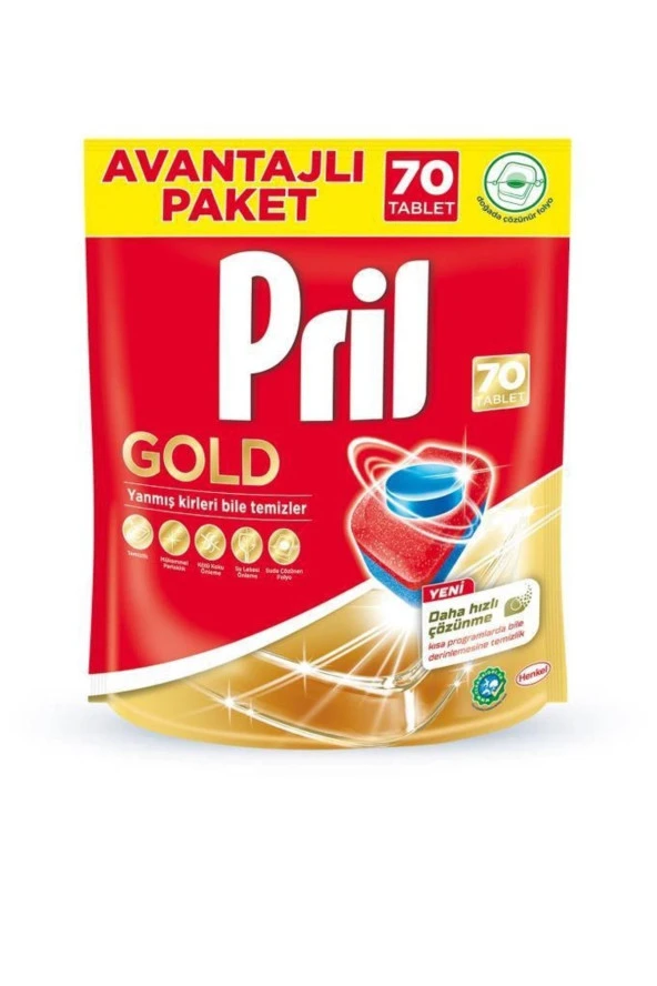 PRİL Gold 70 Yıkama Bulaşık Makinesi Deterjanı Tableti