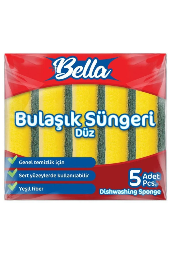 BANAT Bella Düz Bulaşık Süngeri 5'Li Paket ürün görseli