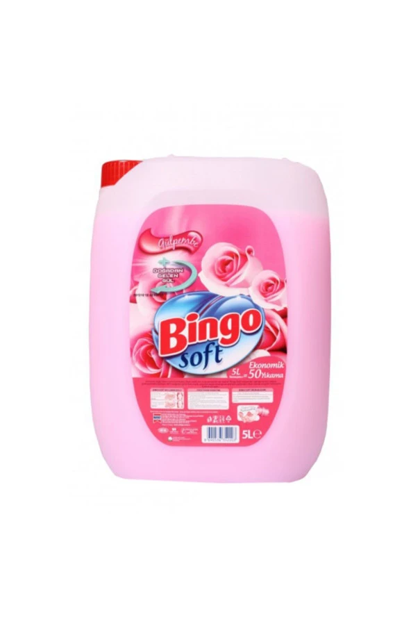 BİNGO Soft Gülpembe Yumuşatıcı 4'Lü Koli 5Lt