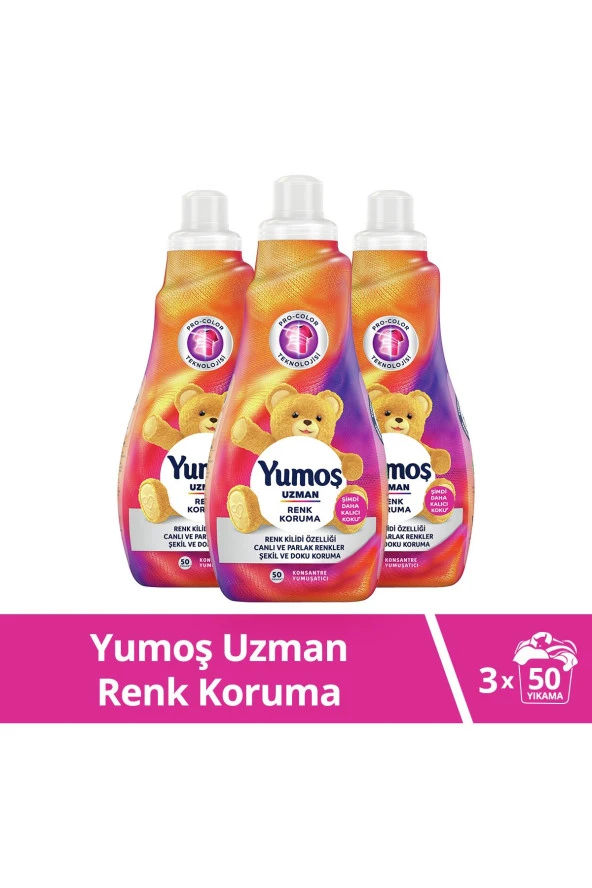 YUMOŞ Uzman Konsantre Çamaşır Yumuşatıcısı Renk Koruma Kalıcı Koku 50 Yıkama 1200 M 3 Adet ürün görseli