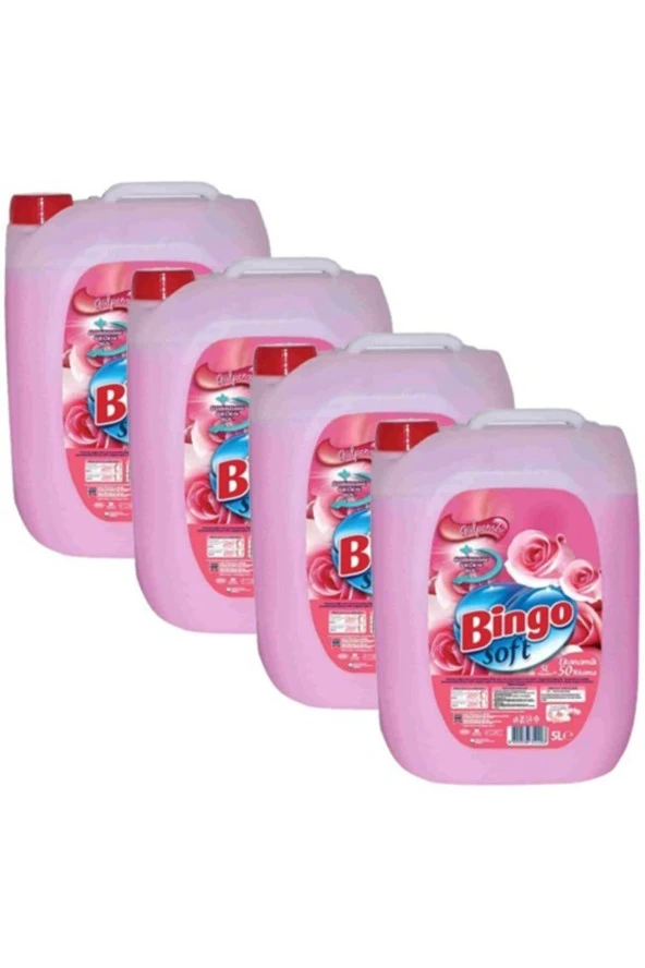 BİNGO Soft Yumuşatıcı Gülpembel 5 L X 4 Adet ürün görseli