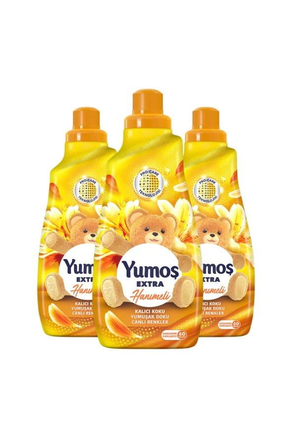 YUMOŞ Extra Konsantre Çamaşır Yumuşatıcısı Hanımeli 1440 Ml 60 Yıkama 3 Adet - Resim 2