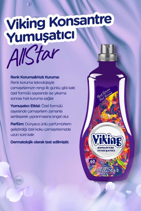 VİKİNG Allstar Konsantre Yumuşatıcı 1440 Ml-2 Adet - Resim 2