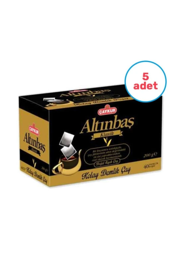 ÇAYKUR Altınbaş Klasik Demlik Poşet Çay 200Gr 40 Demlik (5 Paket) ürün görseli
