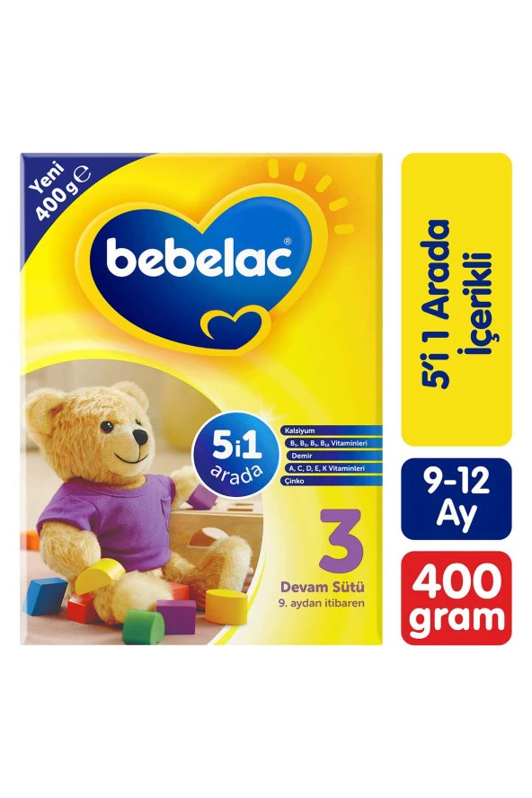 BEBELAC 3 Devam Sütü 400 G 9-12 Ay