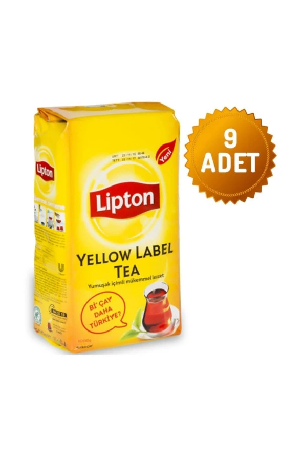 LİPTON Yellow Label Dökme Çay 1000 Gr X 9 Paket = 9 Kg 86906390003152