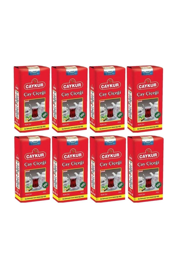 ÇAYKUR Çay Çiçeği 500 Gr X 8 Adet = 4 Kg Dökme Çay