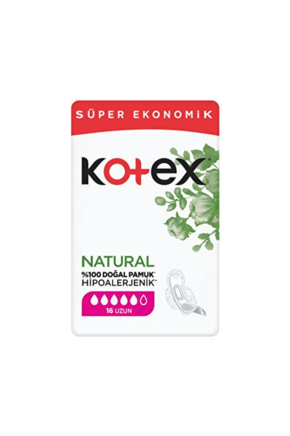 KOTEX Naturel Hipoalerjenik Ped Uzun 18Li