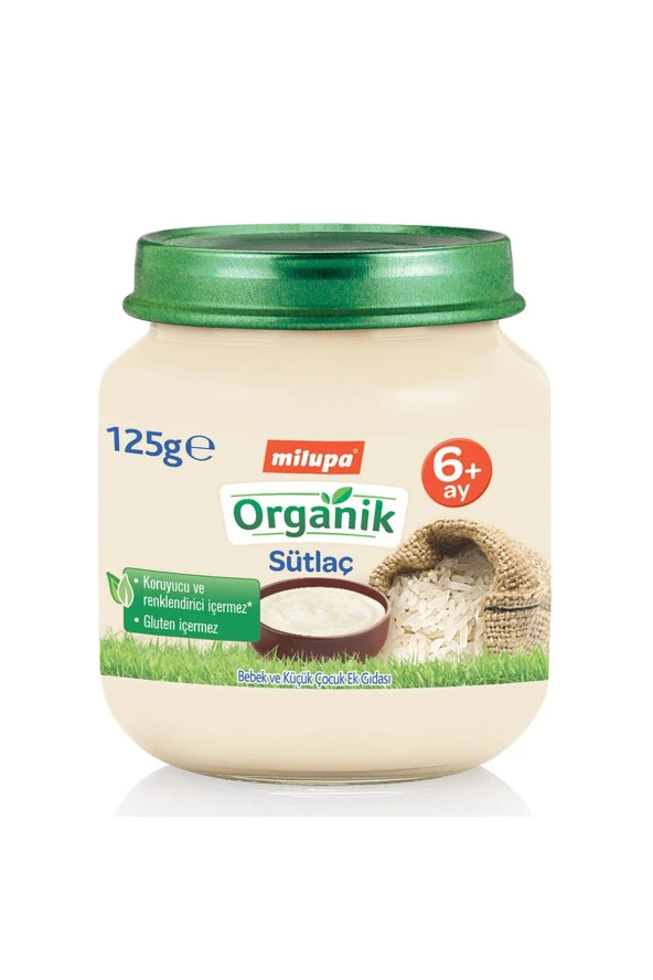 MİLUPA Organik Kavanoz Maması Sütlaç 125 Gr