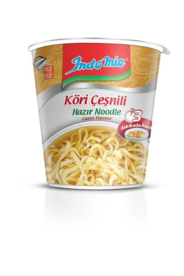 İNDOMİE Hazır Bardak Noddle Köri Çeşnili 60 G - Resim 2