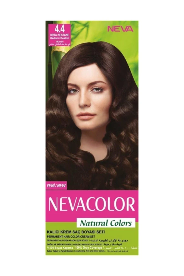 NEVA COLOR Saç Boyası Seti 4.4 Orta Kestane 8698636612173